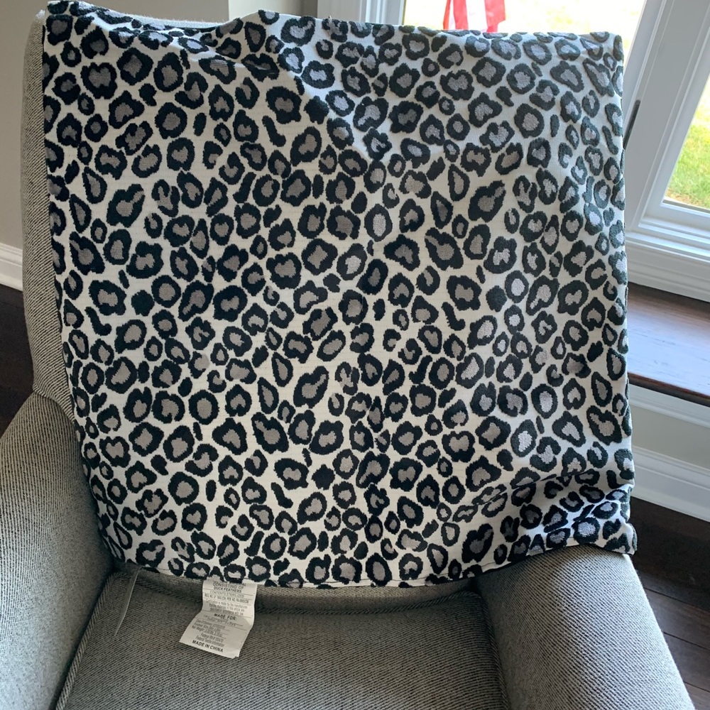 Pillow covers 2 black white grey leopard